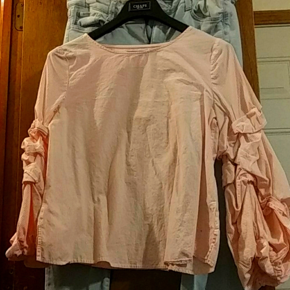 Sanctuary Ruffle-sleeve Pink Blouse